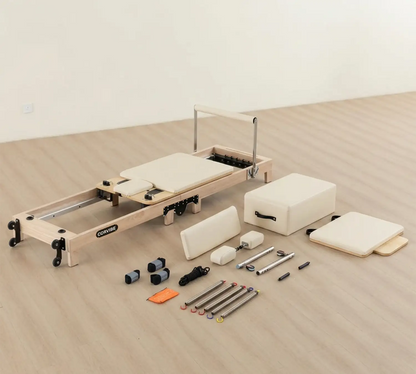 Apex Studio Pilates Reformer Beige | Studio Performance, Home Convenience