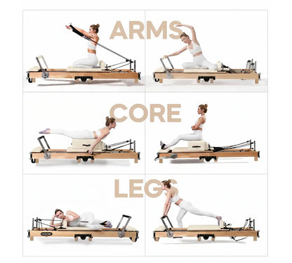 Apex Studio Pilates Reformer Beige | Studio Performance, Home Convenience