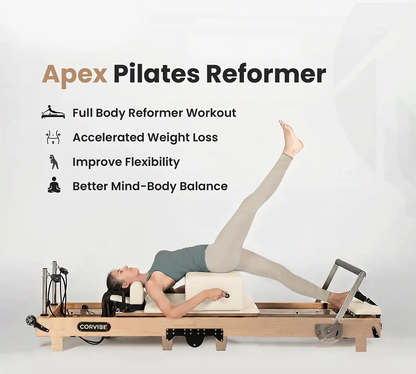Apex Studio Pilates Reformer Beige | Studio Performance, Home Convenience
