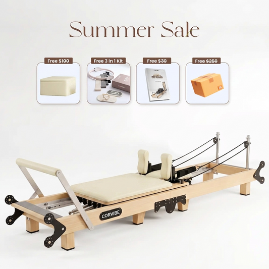 Apex Studio Pilates Reformer Beige | Studio Performance, Home Convenience